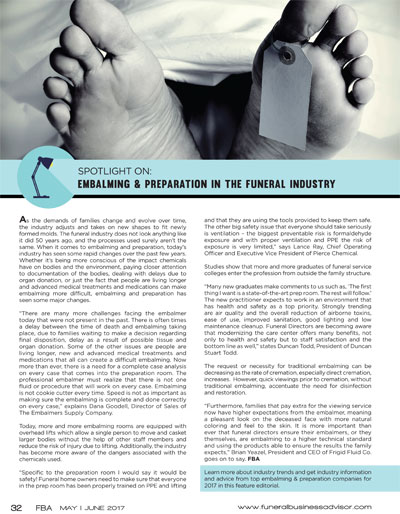 Embalming and Prep in the Funeral Industry